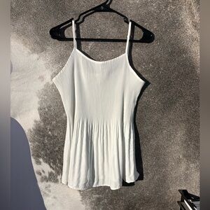 White Ribbed Tank Top